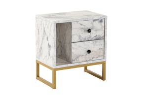Noptiera alba/aurie din metal Glimmer The Home Collection