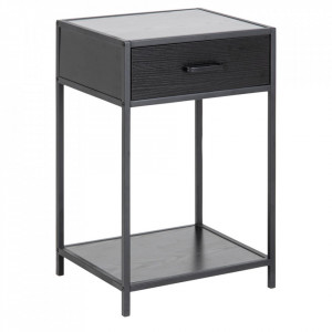 Noptiera neagra din metal Seaford Quiet Object