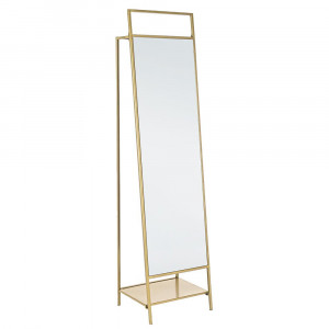 Oglinda de podea dreptunghiulara aurie din metal 46x182 cm Ekbal Bizzotto