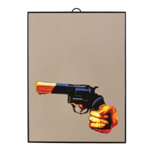 Oglinda decorativa din sticla multicolora 23x30 cm Revolver Seletti