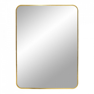 Oglinda dreptunghiulara din metal maro alama 50x70 cm Madrid House Nordic
