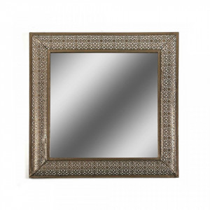 Oglinda patrata maro alama din metal 80x80 cm Square Mirror Versa Home