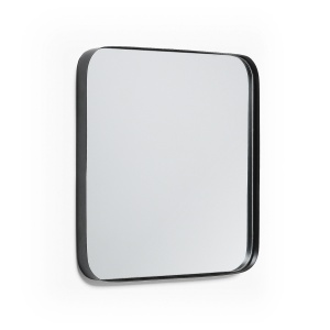 Oglinda patrata neagra din metal 40x40 cm Marco Kave Home