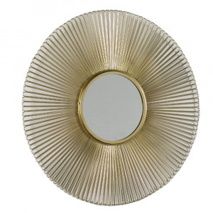 Oglinda rotunda aurie din metal 81x81 cm Cuhe Thai Natura