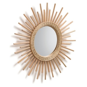 Oglinda rotunda din ratan maro 60 cm Marelli Kave Home