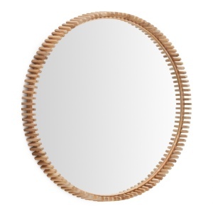 Oglinda rotunda maro din lemn 100 cm Polke Kave Home