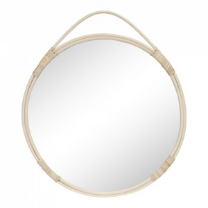 Oglinda rotunda maro din ratan 50 cm Malo House Nordic