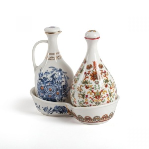 Oliviera cu suport multicolora din ceramica 16x18 cm Thelme Seletti