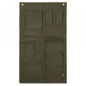 Organizator pentru perete oliv din bumbac Bark Garden Ferm Living