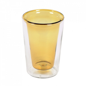 Pahar galben/transparent din sticla 300 ml Aryas Kave Home