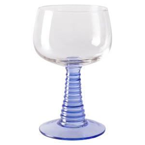 Pahar pentru vin albastru din sticla 9x14 cm Swirl HK Living