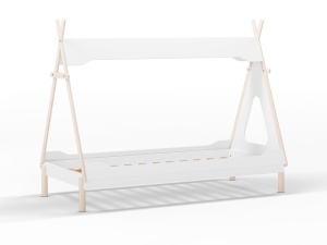 Pat alb din lemn 90x190 cm Tipi The Home Collection
