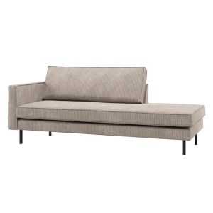 Pat de zi bej inchis din textil 203 cm Rodeo Rib Left Woood