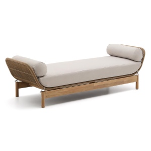 Pat de zi exterior bej/maro din textil 208 cm Catalina Kave Home