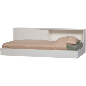 Pat din lemn alb 90x200 cm Carter Single Woood