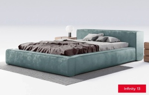 Pat din textil turcoaz 180x200 cm Echo Infinity FURPOL