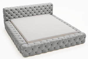 Pat gri cenusiu din catifea 160x200 cm Zonan FURPOL