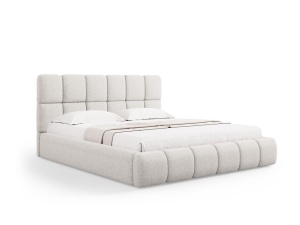 Pat gri deschis din textil 140x200 cm Bellis Micadoni