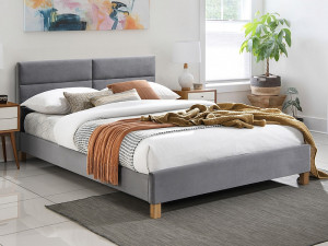 Pat gri din catifea 140x200 cm Sierra The Home Collection