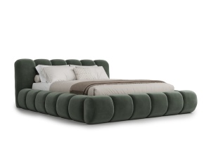 Pat negru din textil 180x200 cm Cloud Komodo FURPOL