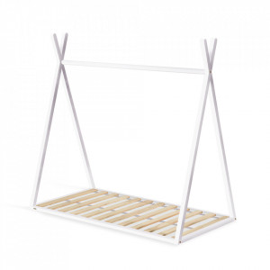Pat pentru copii alb din lemn 70x140 cm Maralis Kave Home