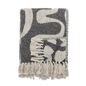 Patura neagra/bej din bumbac 130x160 cm Salobre Bloomingville