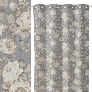 Perdea gri din poliester 140x260 cm Quite Rose The Home Collection