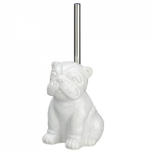 Perie toaleta alba din ceramica Bulldog Wenko