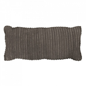 Perna decorativa dreptunghiulara gri inchis din poliester 30x70 cm Bean Woood