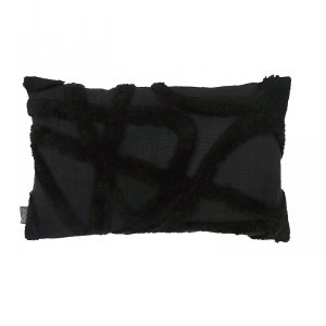 Perna dreptunghiulara neagra din bumbac 30x50 cm Reno LifeStyle Home Collection