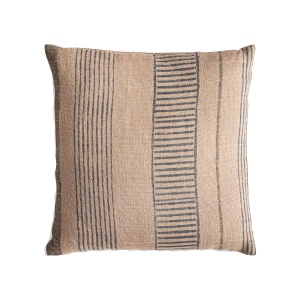 Perna patrata bej/neagra din fibre naturale 45x45 cm Khepri Vical Home