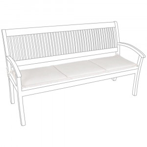 Perna sezut pentru exterior dreptunghiulara crem din fibre sintetice 48x153 cm Konjo Bizzotto