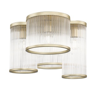 Plafoniera aurie/transparenta din metal cu 4 becuri Sergio Zuma Line