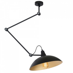 Plafoniera neagra/aurie din metal Melos Quiet Object