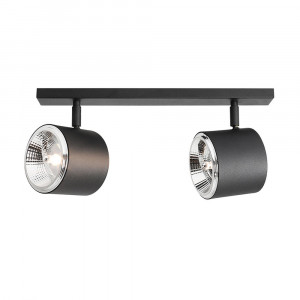 Plafoniera neagra din metal cu 2 becuri Bot Quiet Object