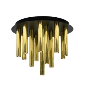 Plafoniera neagra/maro alama din metal cu 13 becuri Gocce Markslojd