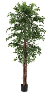 Planta artificiala cu ghiveci verde din fibre sintetice 210 cm Ficus Bizzotto