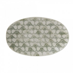 Platou alb/verde din ceramica 23x38 cm Viola Creative Collection