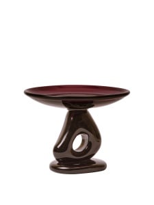 Platou cu picior mov inchis din sticla 30 cm Damo Ferm Living