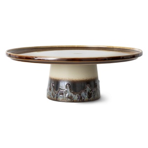 Platou cu picior multicolor din ceramica 26 cm 70s Orbit HKliving