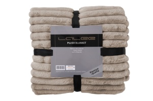 Pled grej din fibre sintetice 150x200 cm Plush Lalee