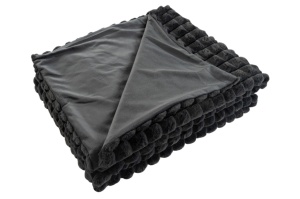 Pled gri grafit din fibre sintetice 150x200 cm Harmony Lalee