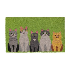 Pres intrare multicolor din fibre naturale 45x75 cm Cats Esschert Design