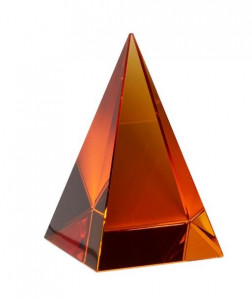 Prespapier maro chihlimbar din sticla Prism Hubsch