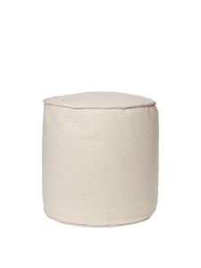 Puf rotund alb antic din bumbac 40 cm Aun Ferm Living