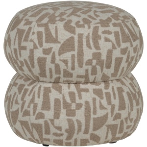 Puf rotund bej nisipiu din textil 43 cm Anic Woood