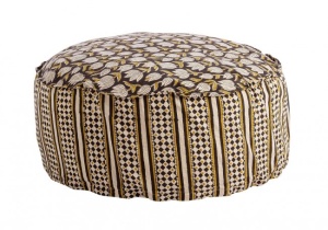 Puf rotund multicolor din bumbac 65 cm Calais Bizzotto