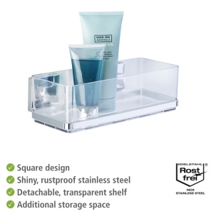 Raft pentru baie din plastic transparent 26 cm Vacuum-Loc Quadro Wenko