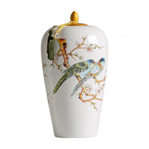 Recipient cu capac multicolor din ceramica 19x36 cm Azzad Vical Home