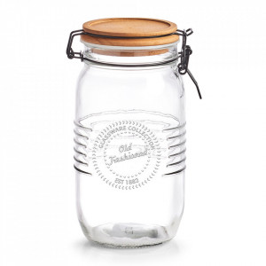 Recipient cu capac transparent/maro din sticla 1.45 L Old Fashioned Zeller